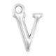 DQ metal charm Letter V Antique silver